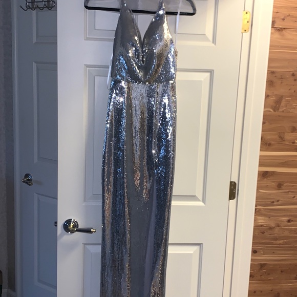 Dresses & Skirts - Silver sequin gown *NWT* !